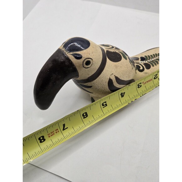 Vintage Tonala Mexican Folk Art Pottery Toucan Bird Hand Painted Figurine - Picture 11 of 13